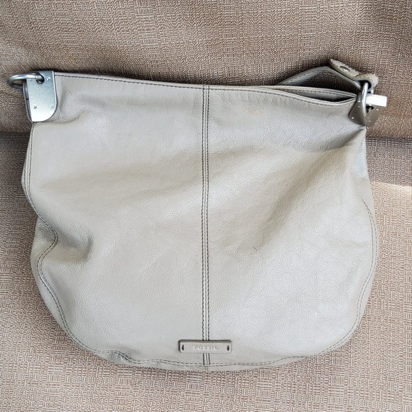 Fossil Handbags - Fossil Soft Leather Shoulder Bag in Light Gray